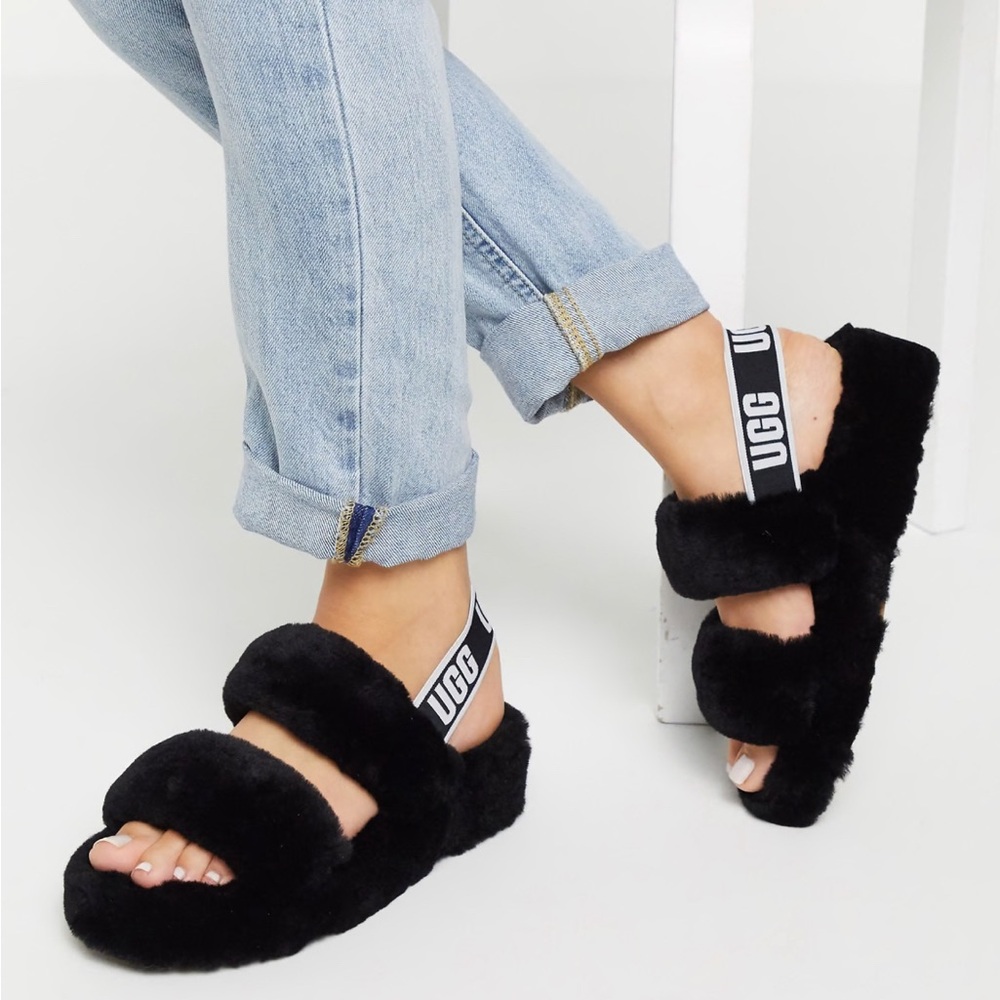 UGG OH Yeah Sandals - Black (Size 7 / EU 38)